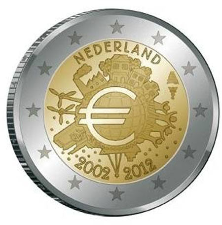 Ολλανδία 2 € 10 χρόνια Euro 2012