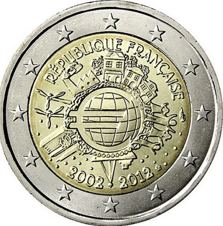 Γαλλία 2 € 10 χρόνια Euro 2012