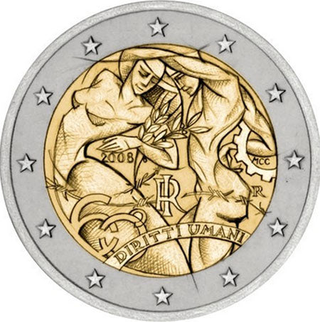 Ιταλία 2€ Οικουμενική Διακήρυξη Ανθρωπίνων Δικαιωμάτων 2008