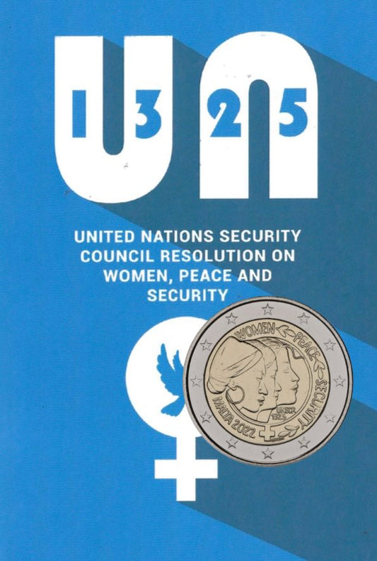 Μάλτα 2€ Ψήφισμα του Συμβουλίου Ασφαλείας του ΟΗΕ για τις γυναίκες, την ειρήνη και την ασφάλεια 2022 Coincard