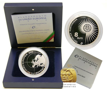 Πορτογαλία 8€ «Διεύρυνση της Ε.Ε.». Proof Silver 2004