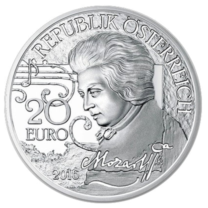 Αυστρία 20€ Genius Mozart - The Legend proof 2016