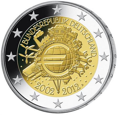 Γερμανία 2 € 10 χρόνια Euro 2012