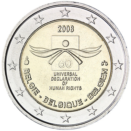 Βέλγιο 2€ Ανθρώπινα Δικαιώματα 2008