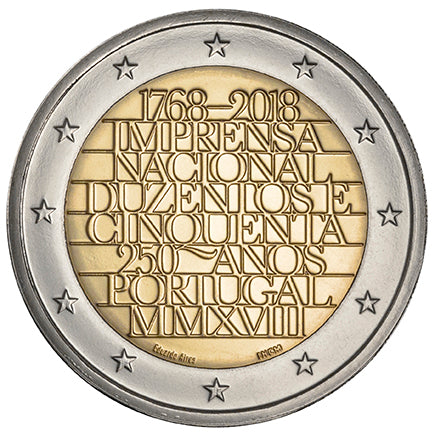 Πορτογαλία 2€ 250 Χρόνια INCM 2018 BNC