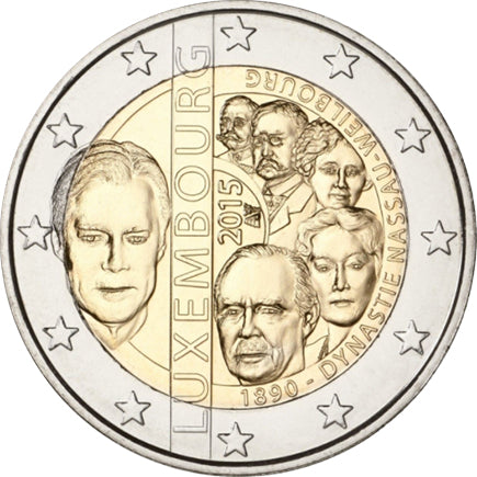 Λουξεμβούργο 2€ Δυναστεία Nassau Weilbourg 2015