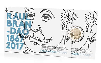 Πορτογαλία 2 € 150 χρόνια από τη γέννηση του Raul Brandão Proof 2017